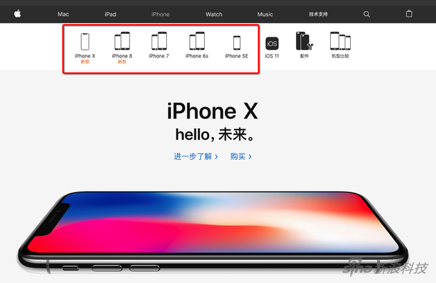 苹果官网目前就有5个系列，大小屏幕的8款iPhone在售卖