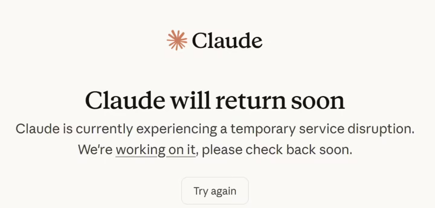 Claude出现大规模服务故障,旗下多项服务无法登录/无法加载